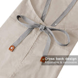 Pottery Apron Split Leg with Large Pocket Canvas Apron with Adjustable Strap for Art Garden Nail Tech Hairstylist(light gray) In Australia - Darrahopens