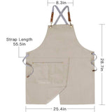 Pottery Apron Split Leg with Large Pocket Canvas Apron with Adjustable Strap for Art Garden Nail Tech Hairstylist(light gray)