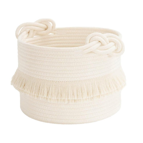 Small Basket for Stuffed Animal,Clothes ,Bedroom,Nursery |Cotton Rope Baskets, Cube Basket, Under Shelf Basket | Baskets for Home Decor.white