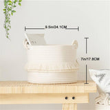 Small Basket for Stuffed Animal,Clothes ,Bedroom,Nursery |Cotton Rope Baskets, Cube Basket, Under Shelf Basket | Baskets for Home Decor.white