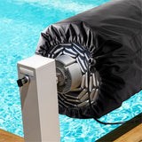 Pool Solar Reel Blanket Protective Cover with Velcro Anti-UV Storage Protection for Ground and Underground Swimming Pool Cover Reel  black 490*96cm In Australia - Darrahopens
