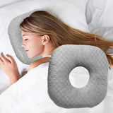 Ear Piercing Pillow for Side Sleepers, Pillow with an Ear Hole for Ear Pain Ear Inflammation Pressure Sores, O-Shaped Side Sleeping Pillow, Ear Guard Pillow (Gray) In Australia - Darrahopens