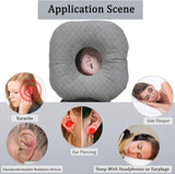 Ear Piercing Pillow for Side Sleepers, Pillow with an Ear Hole for Ear Pain Ear Inflammation Pressure Sores, O-Shaped Side Sleeping Pillow, Ear Guard Pillow (Gray) In Australia - Darrahopens