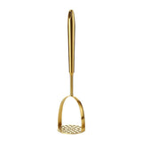 Potato Masher, Dual Arc for Easy, Labor-Saving Mashing,  Stainless Steel, Sturdy and Durable One-Piece Potato Press, Dishwasher Safe, for Potatoes and More(Gold)