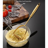 Potato Masher, Dual Arc for Easy, Labor-Saving Mashing,  Stainless Steel, Sturdy and Durable One-Piece Potato Press, Dishwasher Safe, for Potatoes and More(Gold) In Australia - Darrahopens