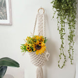 Modern Minimalist Bohemian Style Hanging Planters Plant Net Pocket Hand Woven Hanging Basket Holder Tapestry Flower Basket with Exquisite Tassel Indoor Balcony Decoration In Australia - Darrahopens