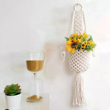 Modern Minimalist Bohemian Style Hanging Planters Plant Net Pocket Hand Woven Hanging Basket Holder Tapestry Flower Basket with Exquisite Tassel Indoor Balcony Decoration In Australia - Darrahopens