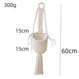 Modern Minimalist Bohemian Style Hanging Planters Plant Net Pocket Hand Woven Hanging Basket Holder Tapestry Flower Basket with Exquisite Tassel Indoor Balcony Decoration