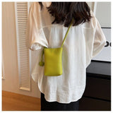 Mobile Phone Bag Mini  Bag  Style Simple and Versatile Small Square Bag rossbody small bag for girls,  PU mini small square bag, green In Australia - Darrahopens