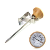 Milk Frothing Thermometer, Adjustable Hanging Beverage Thermometer Water Proof Stainless Steel for Coffee Tea Meat Candy BBQ Sensitive Probe Temperature Gauge Tool