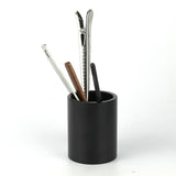 Metal Pen Holder Aluminum Pencil Holder for desk, Round Desktop Organizer and Black Pencil Cup for Office, School, Home and Stationary Supplies(Black) In Australia - Darrahopens