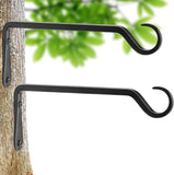 2 Pack 10.2 Inch Plant Hangers Outdoor Bracket, Indoor Wall Mount Metal Heavy Duty Rust-Resistant Bird Feeder Plant Hooks for Hanging Planters, Flower Baskets, Black In Australia - Darrahopens