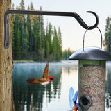 2 Pack 10.2 Inch Plant Hangers Outdoor Bracket, Indoor Wall Mount Metal Heavy Duty Rust-Resistant Bird Feeder Plant Hooks for Hanging Planters, Flower Baskets, Black
