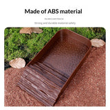 Reptile Bathing Pool Plastic Tortoise Food Dish with Ramp Leaf Reptile Food Dish & Water Bowl Tortoise Habitat Accessories for Frog Lizard Box Turtle (Brown) In Australia - Darrahopens