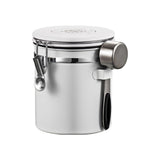 Airtight Coffee Container with Date Tracker & Spoon - Kitchen Storage Jar for Coffee Grounds, Cereal, Beans, Sugar (White, 1500ML) In Australia - Darrahopens