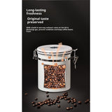 Airtight Coffee Container with Date Tracker & Spoon - Kitchen Storage Jar for Coffee Grounds, Cereal, Beans, Sugar (White, 1500ML)