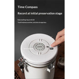 Airtight Coffee Container with Date Tracker & Spoon - Kitchen Storage Jar for Coffee Grounds, Cereal, Beans, Sugar (White, 1500ML)