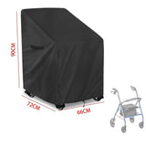 Cover,Outdoor Waterproof Dustproof Rolling Covers, Fits Walkers for Seniors with Wheels and Seat(Cover Only,Black)