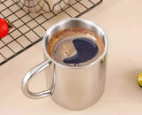 Stainless Steel Coffee Mug With Lid And Handle 200ml Unbreakable  Cup Double Wall Camping Cup Travel Coffee Mugs Shatterproof Tea Cup Camping Mug Stainless Steel Cup In Australia - Darrahopens