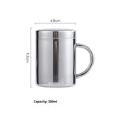 Stainless Steel Coffee Mug With Lid And Handle 200ml Unbreakable  Cup Double Wall Camping Cup Travel Coffee Mugs Shatterproof Tea Cup Camping Mug Stainless Steel Cup