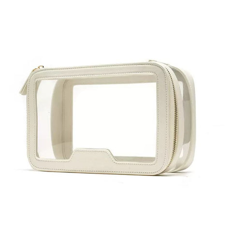 Clear Makeup Case Toiletry Bag Multipurpose Travel Makeup Train Case Portable Cosmetic Organizer Transparent Storage Bag(White) In Australia - Darrahopens
