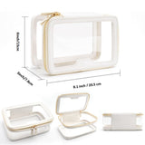 Clear Makeup Case Toiletry Bag Multipurpose Travel Makeup Train Case Portable Cosmetic Organizer Transparent Storage Bag(White)