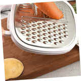 Cheese Grater with Container and Lid, Cheese Grater Bowl with Handle, Hand Chopper Graters for Vegetables, Butter, (white)