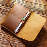 Leather Passport Holder with Travel Wallet, Genuine Leather Passport Cover- Passport Wallet, Leather Folding Wallet for Passports ( Brown) In Australia - Darrahopens