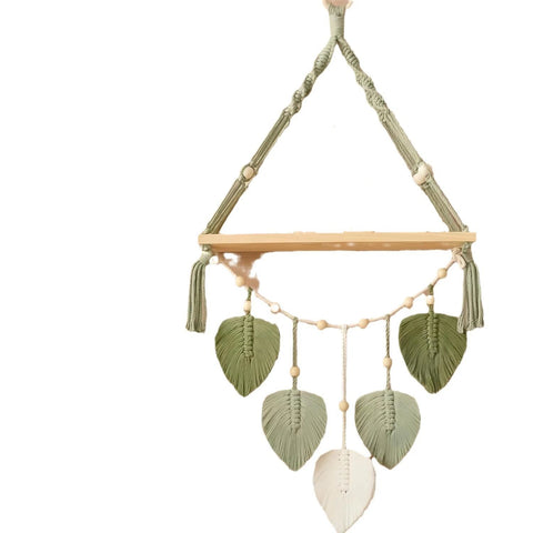 Hanging Shelves for Wall, Living Room, Bedroom - Boho Room Decor Aesthetic - Hanging Plant Shelf Decor - Floating Shelves - Rope Shelves for Bedroom Aesthetic (Green, 1 PCS) In Australia - Darrahopens