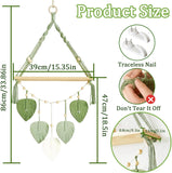 Hanging Shelves for Wall, Living Room, Bedroom - Boho Room Decor Aesthetic - Hanging Plant Shelf Decor - Floating Shelves - Rope Shelves for Bedroom Aesthetic (Green, 1 PCS)