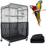 Bird Cage Seed Catcher, Large, Stretchy Form Fitting Mesh Skirt Cover for Parrot Enclosures, Light and Breathable Fabric, Prevent Scatter and Mess, Reusable,Adjustable, Lightweight,Black S In Australia - Darrahopens