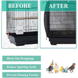Bird Cage Seed Catcher, Large, Stretchy Form Fitting Mesh Skirt Cover for Parrot Enclosures, Light and Breathable Fabric, Prevent Scatter and Mess, Reusable,Adjustable, Lightweight,Black S