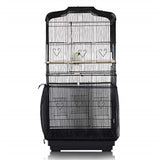 Bird Cage Seed Catcher, Large, Stretchy Form Fitting Mesh Skirt Cover for Parrot Enclosures, Light and Breathable Fabric, Prevent Scatter and Mess, Reusable,Adjustable, Lightweight,Black S