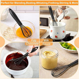 1Pc Black Mini Silicone Whisks,Non-Stick Whisks,Milk and Egg Beater Blender,Hand Egg Mixer,Kitchen for Cooking, Baking, Mixing,Stirring,Cooking Utensils,Kitchen Dining (10inch) In Australia - Darrahopens