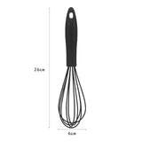 1Pc Black Mini Silicone Whisks,Non-Stick Whisks,Milk and Egg Beater Blender,Hand Egg Mixer,Kitchen for Cooking, Baking, Mixing,Stirring,Cooking Utensils,Kitchen Dining (10inch)