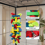Bird Block Knots Tearing Toy-  Multicolored Natural Wooden Parrot Chewing Toy Suggested for Macaws cokatoos,  Grey and a Variety of  Parrots In Australia - Darrahopens