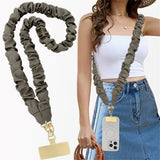 Neck Lanyard For Women - Scrunchie Cute Lanyard for Keys, Id Card Holder, Wallet - Aesthetic Long Lanyard（Stone gray long style） In Australia - Darrahopens