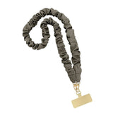 Neck Lanyard For Women - Scrunchie Cute Lanyard for Keys, Id Card Holder, Wallet - Aesthetic Long Lanyard（Stone gray long style）