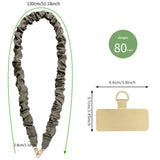 Neck Lanyard For Women - Scrunchie Cute Lanyard for Keys, Id Card Holder, Wallet - Aesthetic Long Lanyard（Stone gray long style）