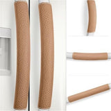 Refrigerator Door Handle Covers, 5PCS, Leather Kitchen Appliance Handle Covers Keep Your Fridge Microwave Oven Stove Dishwasher Clean,Trimmable and One Size Fits All (light brown) In Australia - Darrahopens