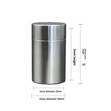 Tea Tin Canister, Stainless Steel Coffee Sugar Storage Container with Airtight Double Lids for Loose Tea, Kitchen Cup for Coffee Sugar Seasoning Storage