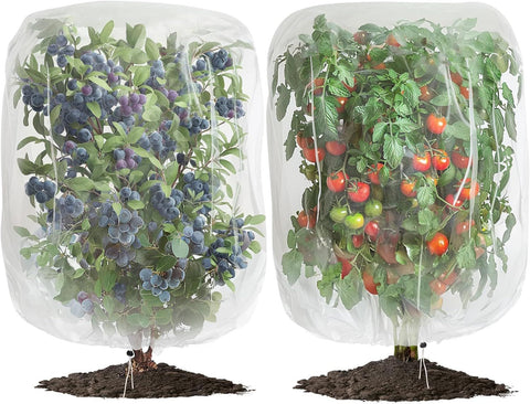 2 PCS Large Fruits Tree Netting Cover for Garden,  Insect Bird Barrier Deer Netting Cover Bag with Drawstring Garden Plant Netting for Tomato Blueberry Bush Netting Covers（70*100㎝） In Australia - Darrahopens