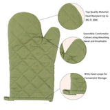 Oven Mitts and Pot Holders 4 pcs Set,High Heat Resistant Degree Extra Thicken Long Kitchen Cotton Oven Glove for Cooking (Green) In Australia - Darrahopens