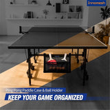 Ping Pong Paddle Case with Mesh Storage Bag, Under Table Tennis Racket Holder for Balls & Paddles, Hanging  Paddle Rack Organizer, Easy Install Ping Pong Ball Holder with Straps