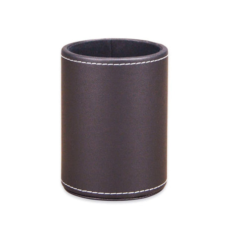 PU Leather Pencil Pen Holder Cup Stand,Desk Accessories Holder,Makeup Brush Storage Organizer,Desktop Stationery Organizer for Office School Home Supplies (Brown) In Australia - Darrahopens