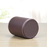 PU Leather Pencil Pen Holder Cup Stand,Desk Accessories Holder,Makeup Brush Storage Organizer,Desktop Stationery Organizer for Office School Home Supplies (Brown)