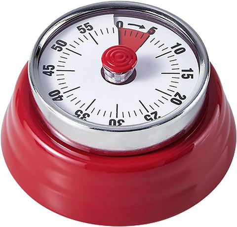Elegant Stainless Steel Vintage Kitchen Timer with Magnetic Attachment - 60-Minute Countdown & Audible Alarm, Perfect for Cooking, Office Tasks, and Study Sessions (red) In Australia - Darrahopens