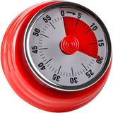 Elegant Stainless Steel Vintage Kitchen Timer with Magnetic Attachment - 60-Minute Countdown & Audible Alarm, Perfect for Cooking, Office Tasks, and Study Sessions (red)