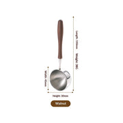 Vintage Coffee Scoop 30ml Capacity Retro 304 Stainless Steel Coffee Measuring Spoon Walnut Wooden Handle Coffee Scoop Kitchen Utensil  (walnut wood)