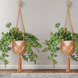 2 Pack Extra  Plant Hangers, up to  Pot Hanging Planter , Premium Cotton Rope Crochet Boho Hanging Planter Basket for Indoor & Outdoor Plants (Brown) In Australia - Darrahopens